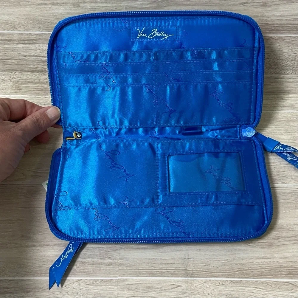 NWT VERA BRADLEY / Zip Around Wallet Riviera Blue - Picture 3 of 5